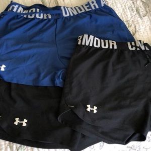 Three pairs of Under Armour shorts